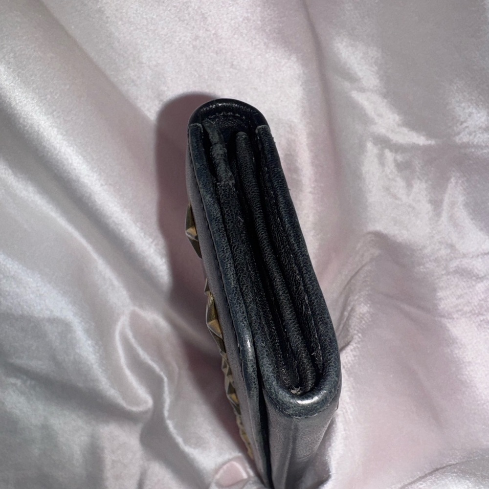 Jimmy Choo Wallet Star Studded Midnight Black Calfskin Leather Gold Stars Rare - Picture 5 of 13